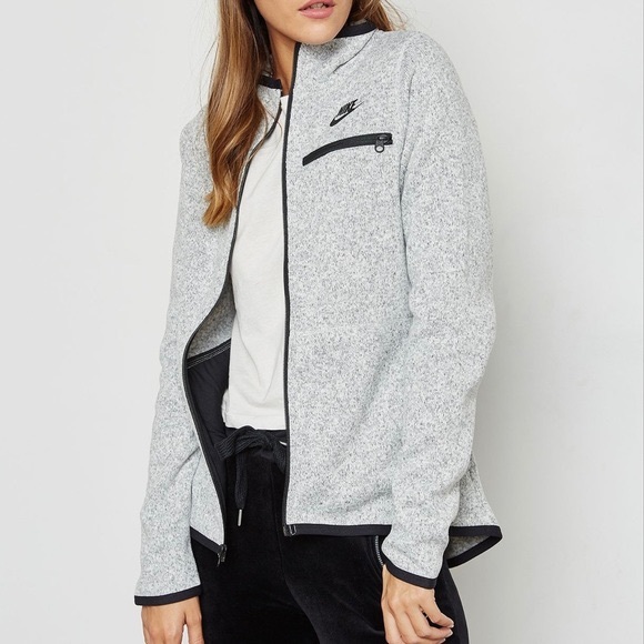 Nike Heathered Grey Knit Jacket - Picture 5 of 6